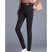 cheap Plain Leggings-Women&#039;s Solid Color Thermal Warm Soft High Elasticity Athletic Athleisure Black Black+Gray Fall Winter
