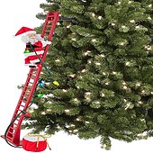 economico Ornamenti-musica elettrica natalizia babbo natale scala da arrampicata, calze della Befana per bambini, divertenti ornamenti per bambole con corda da arrampicata, regali e decorazioni natalizie unici