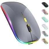 cheap Mice-LED Wireless Mouse Slim Silent Mouse 2.4G Portable Mobile Optical Office Mouse with USB and Type-c Receiver 3 Adjustable DPI Levels for Laptop PC Notebook MacBook