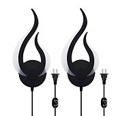 abordables Apliques de pared para interior-enchufe en la lámpara de pared 1pc 2pcs lámpara de pared led regulable 10w lámpara de pared interior moderna lámpara de acrílico aall con cable de enchufe de 6 pies (alrededor de 1,8 m) adecuado para