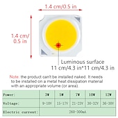 cheap Light Bulbs-9/20pcs LED Lamp Bead Source Warm White Natural light White Light 3-12W COB Lamp Bead Illumination Source 13.5MM*13.5MM Lighting Accessories