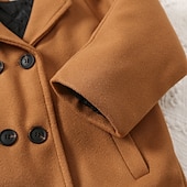 voordelige Bovenkleding-Jongens 3D Effen Wollen jas Lange mouw Herfst Winter Actief Basic Kinderen 2-6 jaar Dagelijks Normale pasvorm