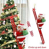 economico Ornamenti-musica elettrica natalizia babbo natale scala da arrampicata, calze della Befana per bambini, divertenti ornamenti per bambole con corda da arrampicata, regali e decorazioni natalizie unici