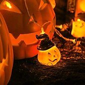 economico Luci di Halloween-luci della stringa della zucca di halloween cappello di zucca luci della stringa della foglia d&#039;acero 3m-20leds 1.5m-10leds alimentato a batteria festa della casa di festa luci della decorazione di