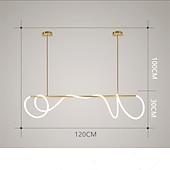 tanie Projektowanie linii-120 cm Pojedynczy projekt Żyrandol Metal Żel krzemionkowy Styl artystyczny Styl nowoczesny Elegancki Malowane wykończenia LED 110-120V 220-240V
