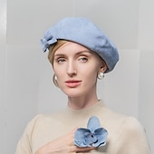 olcso Partikalapok-Kalap Gyapjú Svájcisapka Fedora kalap Előírásos Esküvő Hölgyek napja Elegáns Szüret Nő Val vel Csokor Sisak Fejfedők