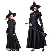 cheap Couple &amp; Group Costumes-Witch Dress Cosplay Costume Hat Kid&#039;s Adults&#039; Women&#039;s Girls&#039; Halloween Carnival Masquerade Easy Carnival Costume for Walpurgis Night