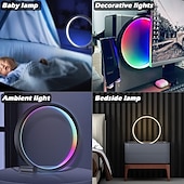 זול אורות חכמות-נורת LED חכמה RGB מנורת שולחן אווירה Bluetooth APP בקרה מתאימה לחדר משחקים חדר שינה קישוט ליד המיטה שוסטאר