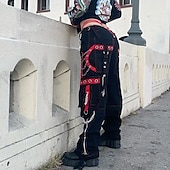 voordelige Bodems-Punk &amp; Gothic Y2K jaar 2000 Broeken Gemaskerd Bal Pittige Meisjes Dames Carnaval Maskerade Broeken