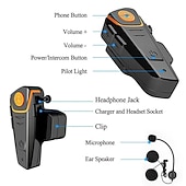voordelige Motorhelm headsets-Motorhelm bluetooth headset full duplex intercom speaker fm radio motor communicatie systeem handsfree waterdichte hoofdtelefoon 1000m
