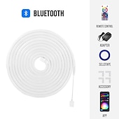 abordables Contrôle WiFi et musique-3 m/5 m rgbic bandes lumineuses néon avec wifi néon corde lumière bricolage barre lumineuse app contrôle musique synchronisation tv rétro-éclairage jeu salon chambre décoration