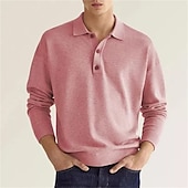 economico Felpe di base-Per uomo Felpa Maglione Verde Rosa Cachi Rosso Blu marino Collo a polo Tinta unica Sportivo Abbigliamento di strada Informale Grande e alto Indicato per i polsi Inverno Autunno Abbigliamento Felpe
