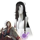 economico Parrucche Anime-parrucca cosplay mo dao zu shi solo maestro della coltivazione demoniaca lan wangji wei wuxian parrucche sintetiche lunghe nere di halloween