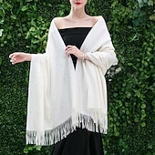 billige Sjal-Sjal Sjale Sjal til kvinner Enkel Elegant Ermeløs Imitasjon Kasjmir Bryllup Wrap Med Rhinsten Til Fest Høst vinter
