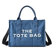 abordables Cabas et fourre-tout-Sac fourre-tout en toile pour femme avec fermeture éclair – sac à bandoulière minimaliste pour l&#039;école, le travail et les déplacements quotidiens