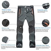 baratos calças ativas masculinas-calças forradas de lã masculina calça impermeável para caminhada calça softshell de inverno ao ar livre térmico quente à prova de vento calça / calças forro de lã verde exército cinza preto caça pesca escalada