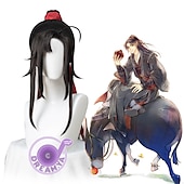 economico Parrucche Anime-parrucca cosplay mo dao zu shi solo maestro della coltivazione demoniaca lan wangji wei wuxian parrucche sintetiche lunghe nere di halloween