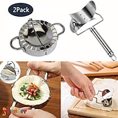 billige Kjøkkenutstyr og -redskap-2 stk rustfritt stål dumpling maker form, wrapper deig cutter pai ravioli empanadas presseform kjøkken tilbehør bakverk verktøy