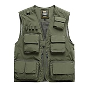 preiswerte Westen-Herren Anglerweste Weste für Wanderer Ärmellos Weste / Fahrradweste Shirt Außen Windundurchlässig Atmungsaktiv Rasche Trocknung Leicht Sommer Polyester Saphir Marineblau gelb fluoreszierend Angeln