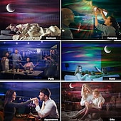 abordables lumières de projecteur de galaxie d&#039;étoile-aurora galaxy projecteur lumière projection d&#039;étoiles avec haut-parleur de musique projecteur de veilleuse avec lune projecteur d&#039;aurores boréales pour chambre/salle de jeux/home cinéma/plafond