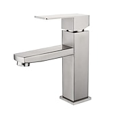 abordables Robinets de lavabo-robinet d&#039;évier de salle de bain, finitions électrolytiques / peintes classiques en acier inoxydable ensemble central robinets de bain à un trou à une poignée