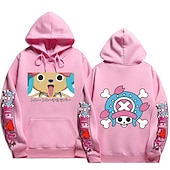 cheap Cartoon &amp; Movie Character Graphic-One Piece Tony Tony Chopper Hoodie Anime Cartoon Anime Front Pocket Graphic For Couple&#039;s Men&#039;s Women&#039;s Adults&#039; Hot Stamping