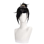 economico Parrucche Anime-parrucca cosplay mo dao zu shi solo maestro della coltivazione demoniaca lan wangji wei wuxian parrucche sintetiche lunghe nere di halloween