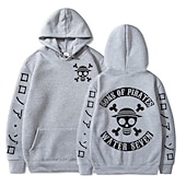cheap Cartoon &amp; Movie Character Graphic-One Piece Monkey D. Luffy Hoodie Anime Cartoon Anime Front Pocket Graphic For Couple&#039;s Men&#039;s Women&#039;s Adults&#039; Hot Stamping