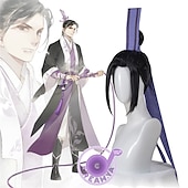 economico Parrucche Anime-parrucca cosplay mo dao zu shi solo maestro della coltivazione demoniaca lan wangji wei wuxian parrucche sintetiche lunghe nere di halloween