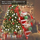 economico Ornamenti-musica elettrica natalizia babbo natale scala da arrampicata, calze della Befana per bambini, divertenti ornamenti per bambole con corda da arrampicata, regali e decorazioni natalizie unici