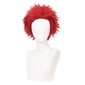 economico Parrucche per travestimenti-Parrucca Cosplay Stile Retro Rosso di Chucky Moglie di Chucky Parrucche Resistenti al Calore Cosplay Parrucche di Halloween