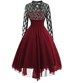 economico Vestiti-Retrò Vintage Punk &amp; Gotico Medievale Vestito Mascherata Strega Ragazza gotica Pizzo Costume Per donna Fantasia Stile Steampunk Notte di Valpurga Carnevale Mascherata Festa / Sera Adulti Vestito