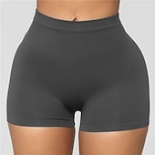 abordables Shorts de yoga et motards-Femmes Shorts de gym Shorts de yoga Shorts de motard Lifting des fesses Contrôle du ventre Taille haute Entraînement en salle Course Fitness Bas Couleur Unie Noir Blanche Vert Véronèse Spandex Des