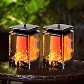 economico Illuminazione vialetto-lanterna di fiamma solare luci di via all&#039;aperto luci del giardino led impermeabile appeso luce 99 led retro luce del giardino 3 modalità di illuminazione luce di paesaggio per cortile balcone via