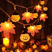 economico Luci di Halloween-luci della stringa della zucca di halloween cappello di zucca luci della stringa della foglia d&#039;acero 3m-20leds 1.5m-10leds alimentato a batteria festa della casa di festa luci della decorazione di