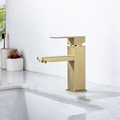 abordables Robinets de lavabo-robinet d&#039;évier de salle de bain, finitions électrolytiques / peintes classiques en acier inoxydable ensemble central robinets de bain à un trou à une poignée