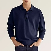 economico Felpe di base-Per uomo Felpa Maglione Verde Rosa Cachi Rosso Blu marino Collo a polo Tinta unica Sportivo Abbigliamento di strada Informale Grande e alto Indicato per i polsi Inverno Autunno Abbigliamento Felpe