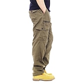 baratos Calças Cargo-Homens Calças Cargo Calça cargo Calças Calças de trabalho Cintura elástica Bolso multi Tecido Conforto Respirável Casual Diário Streetwear Esportes Moda Cinzento Verde ダークカーキ Micro-Elástica