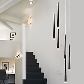 economico Modello a grappolo-Lampada a sospensione a led a 6 luci con tubo a cono stile nordico nero/bianco bar mini lampada a sospensione di design isola della cucina light bar tavolo sala da pranzo soggiorno lampade regolabili