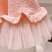 baratos Vestidos de Festa-vestido de menina para crianças de cor sólida um vestido de linha férias diárias rosa acima do joelho manga curta princesa vestidos bonitos primavera verão ajuste regular 3-10 anos
