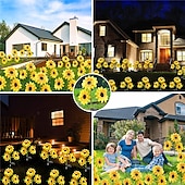 cheap Landscape Lights-Solar Sunflower Lights, IP65 Waterproof LED with 3 Sunflowers Solar Outdoor Garden Lights for Outdoor Patio &amp; Lawn Decoration 1/2pcs