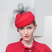 Χαμηλού Κόστους Καπέλα Γιορτής-100% Μαλλί Καπέλο Ντέρμπι / Καπέλα με Φιόγκος 1 τεμ Causal / Καθημερινά Ρούχα Ακουστικό