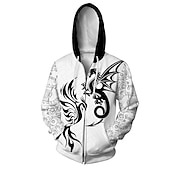 Men's Dragon Graphic Prints Hoodie Hoodies Sweatshirt Streetwear Designer Long Sleeve Hooded Sports & Outdoor Daily Sports White Zipper Print Spring &  Fall Designer4