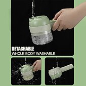 cheap Kitchen Appliances-4 in 1 Handheld Electric Vegetable Slicer Set Vegetable Slicer Mini Garlic Masher Electric Meat Grinder