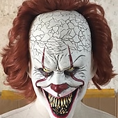 Недорогие Аксессуары-Люминесцентная маска Стивена Кинга it Pennywise Horror, клоун, Джокер, маска, клоунская маска, фестиваль, косплей, костюм, реквизит (7,8 &quot;* 9,8&quot; * 9,8 &quot;) для Хэллоуина