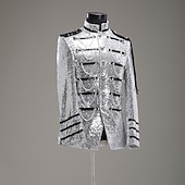 cheap Tops-Coat Vintage Medieval Napoleon Jacket Coat Masquerade Outerwear Prince Aristocrat Vintage Embroidered Fancy Dress Men's Party Halloween Queen's Platinum Jubilee 2022 Adults' Coat