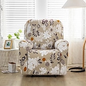 cheap Recliner Chair Cover-Recliner Covers Slipcovers Super Stretch Floral Printed Sofa Couch Cover Non Slip 1 Seater Lazy Boy Chair Covers Furniture Protector with Side Pocket for Living Room