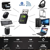 billige Kabler-usb wifi bluetooth adapter 600mbps dual band 2,4/5ghz trådløst nettverk ekstern mottaker mini wifi adapter for pc/bærbar PC/stasjonær
