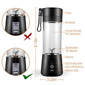 levne Kuchyňské spotřebiče-přenosný mixér osobní mixér s USB dobíjecím mini mixérem na ovocné šťávy mixér osobní velikosti na smoothie a koktejly mini odšťavňovač cestovní šálek 380 ml ovocné šťávy