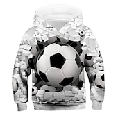 cheap Boy&#039;s 3D Sports &amp; Game-Boys 3D Football Hoodie Long Sleeve 3D Print Active Sports Streetwear Polyester Kids 3-12 Years Daily